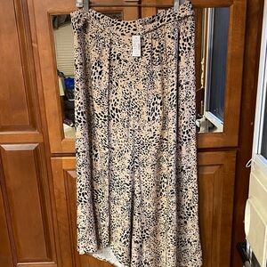 Maurices Cheetah Print Maxi Wrap Skirt Large Tan & Black NWT Academia Office